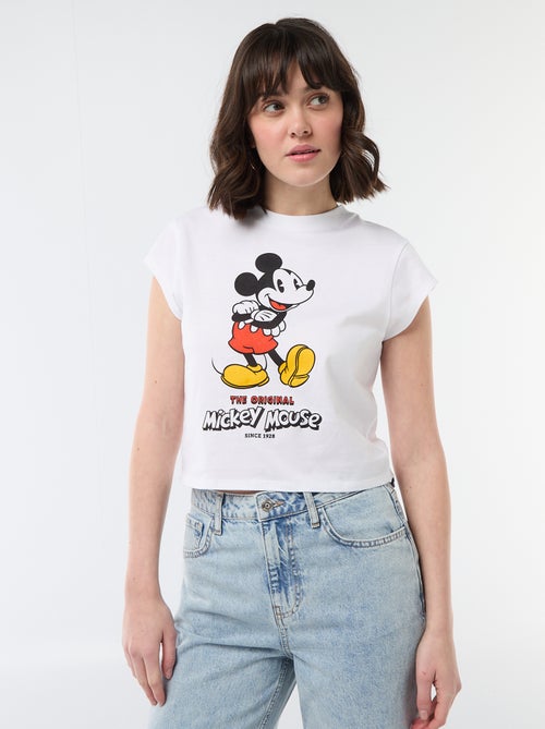 Tee-shirt 'Mickey' cropped 'Disney' - Kiabi