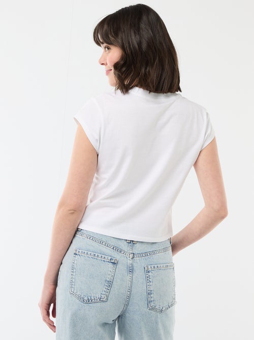 Tee-shirt 'Mickey' cropped 'Disney' - Kiabi