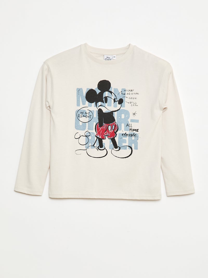 Tee-shirt 'Mickey' 'Disney' à manches longues Blanc - Kiabi