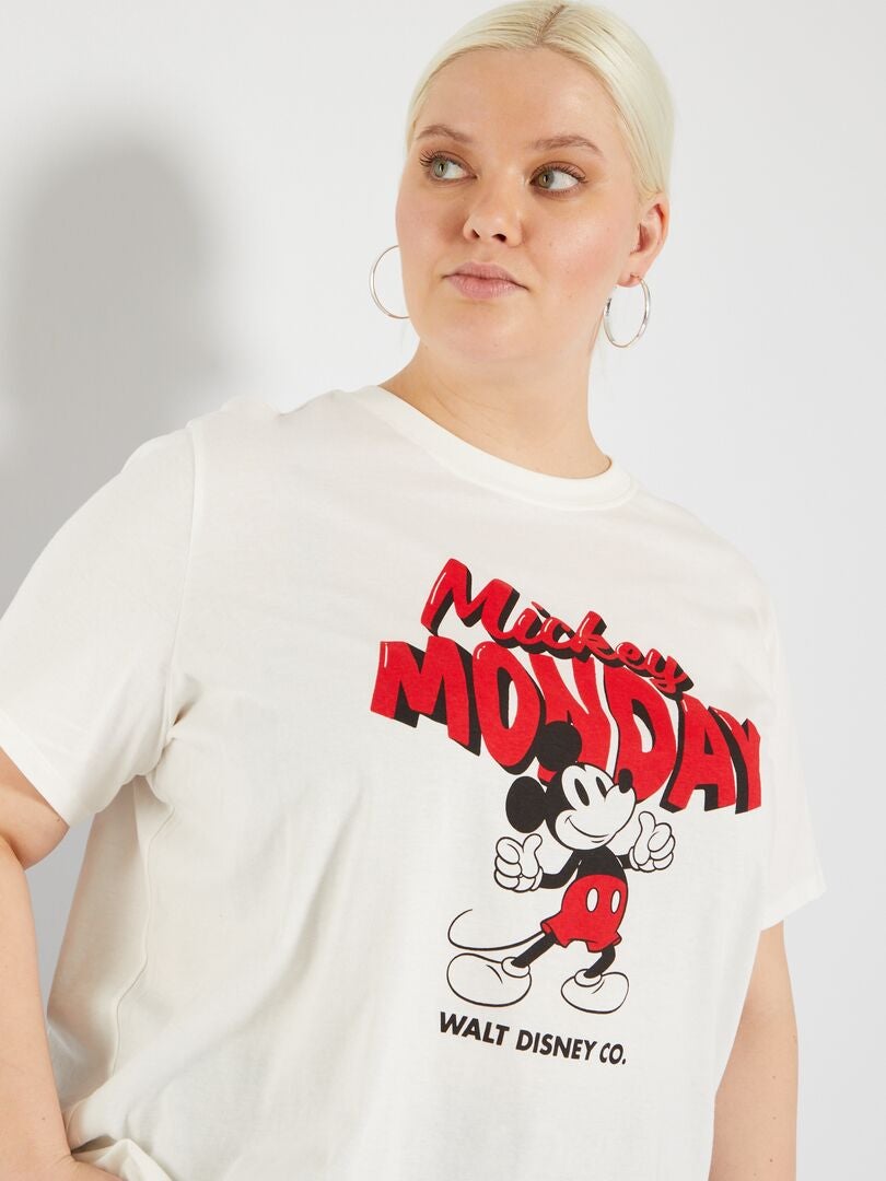 Tee-shirt 'Mickey' en jersey Blanc - Kiabi