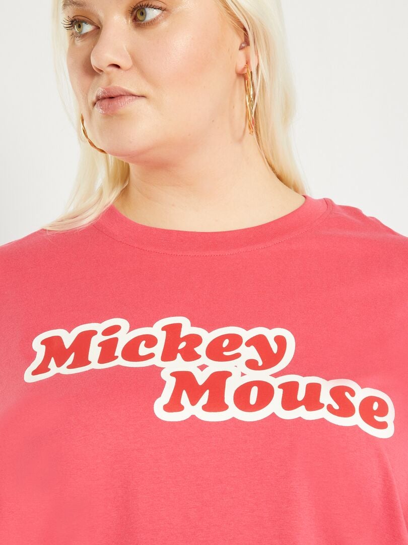 Tee-shirt 'Mickey' en jersey Rose/framboise - Kiabi