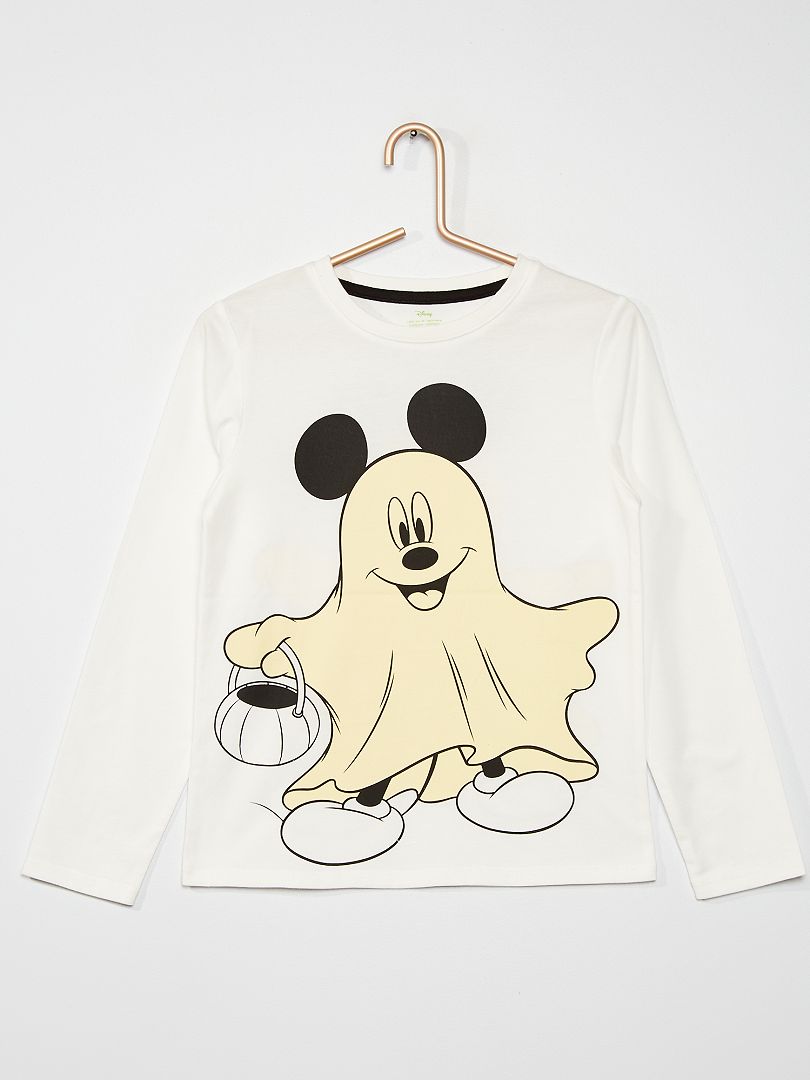 Tee-shirt 'Mickey' phosphorescent blanc - Kiabi