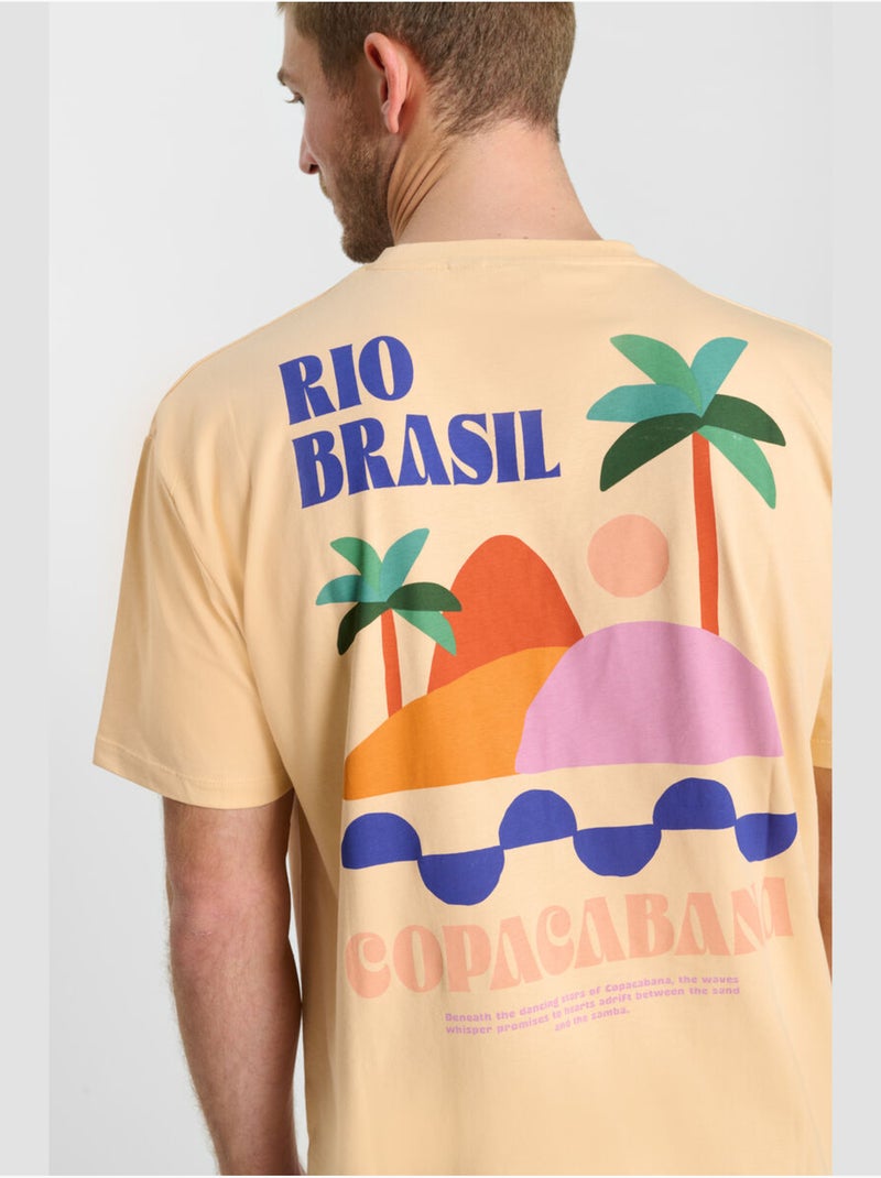 Tee-Shirt MINEIRAO 'Le Temps Des Cerises' Orange - Kiabi