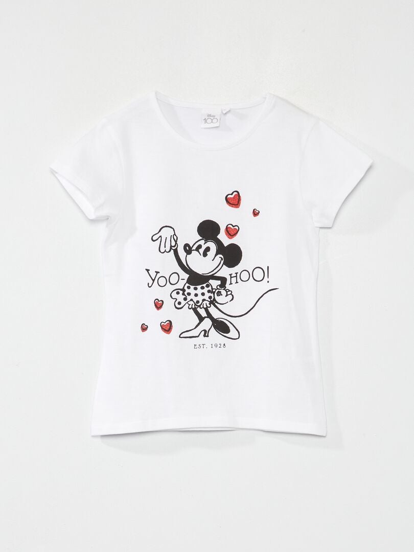 Tee-shirt 'Minnie' 'Disney' manches courtes blanc - Kiabi