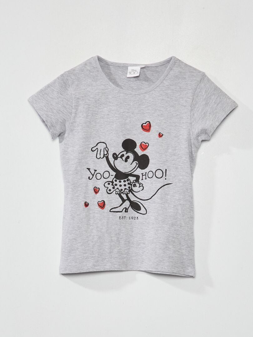 Tee-shirt 'Minnie' 'Disney' manches courtes gris - Kiabi
