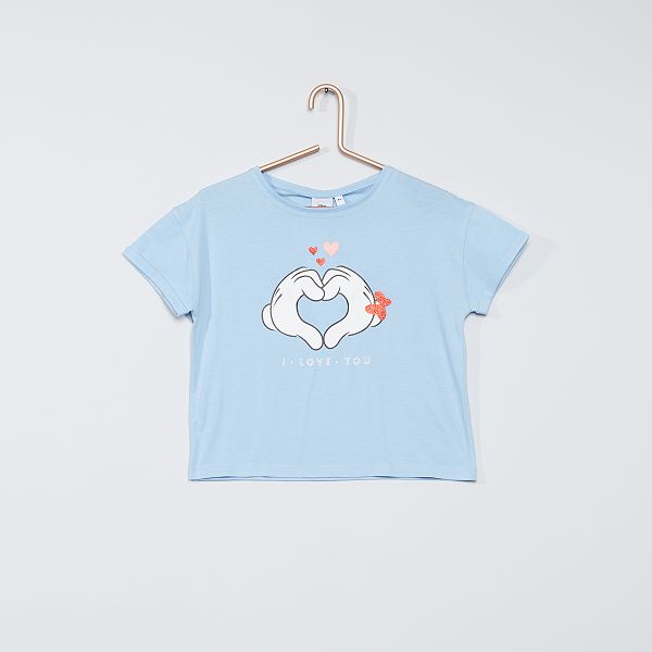 Tee shirt 'Minnie et Mickey' Fille bleu Kiabi 5,00€ Veste en jean imprimée 'Minnie' Fille bleu Kiabi 19,00€