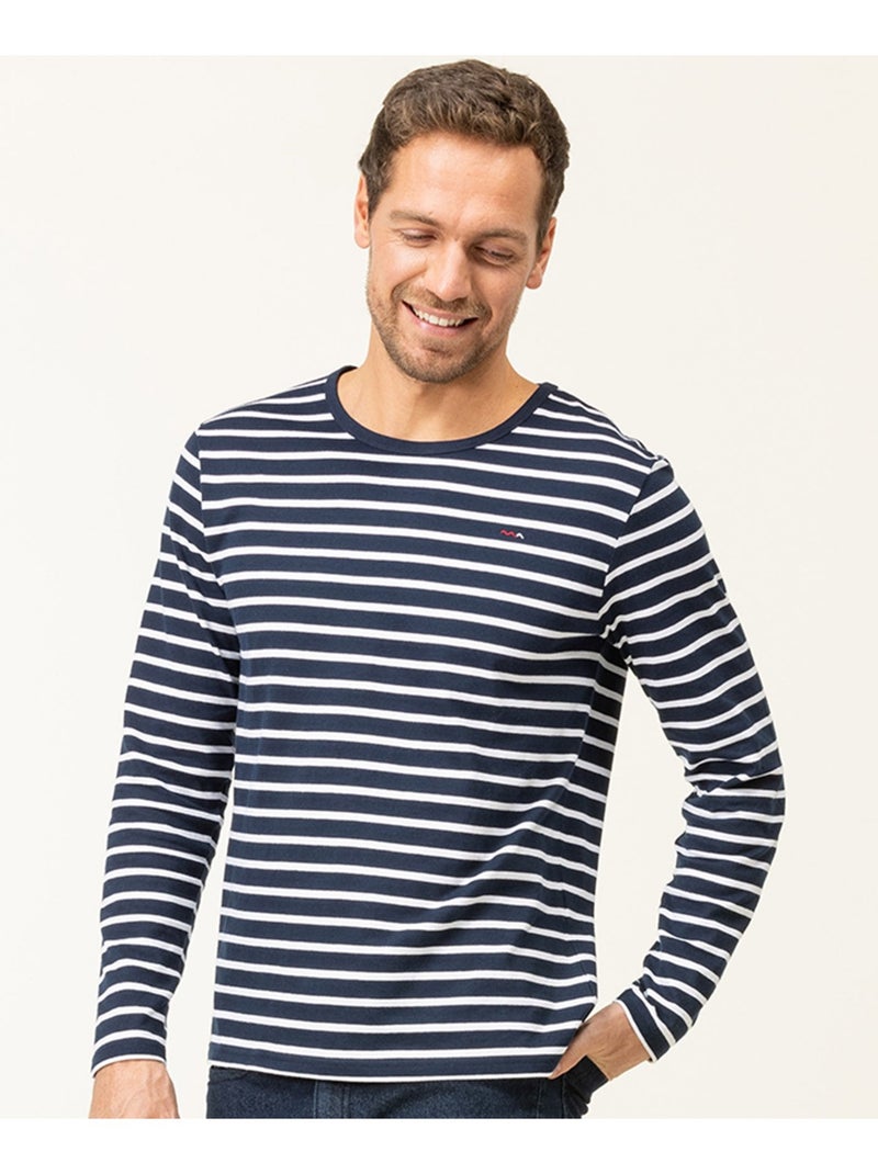 Tee Shirt Ml Homme Terre de Marins Bleu - Kiabi