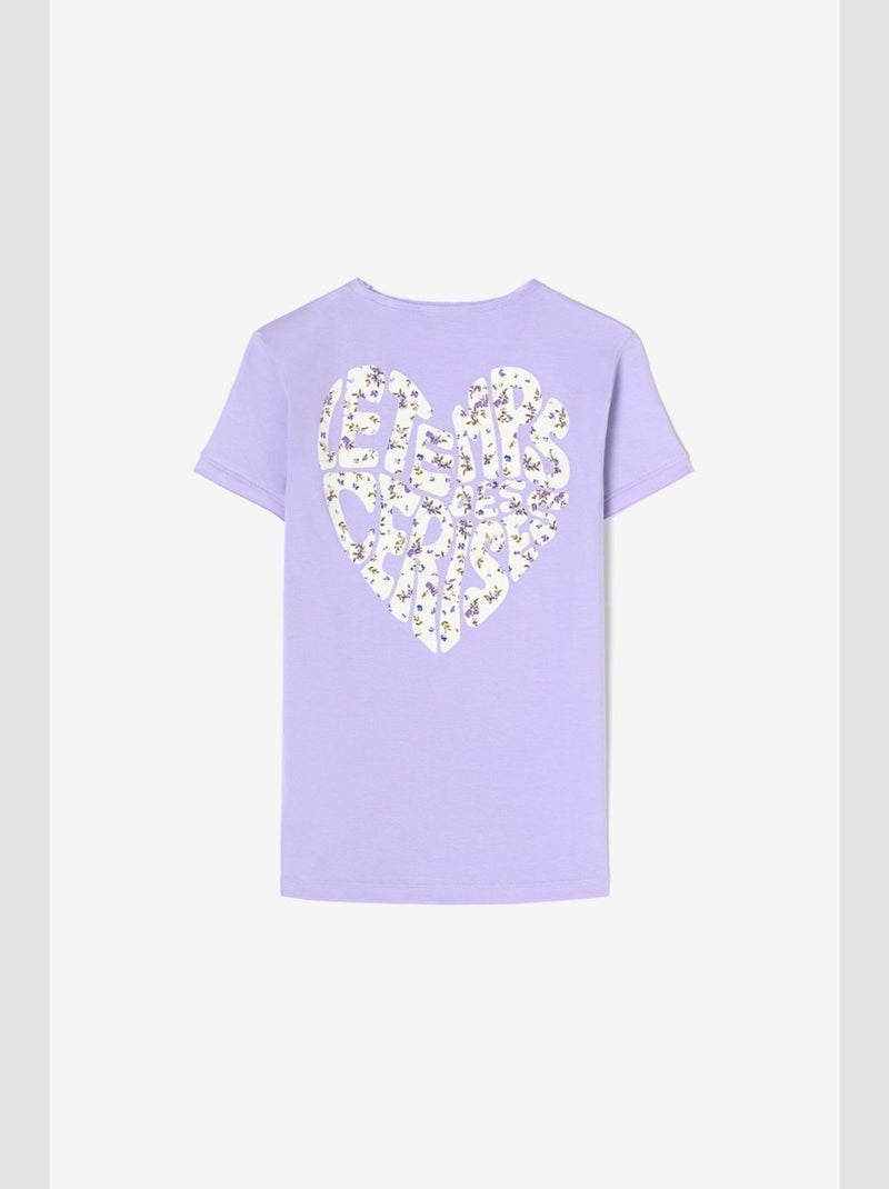 Tee-Shirt MODAGI 'Le Temps Des Cerises' Violet - Kiabi