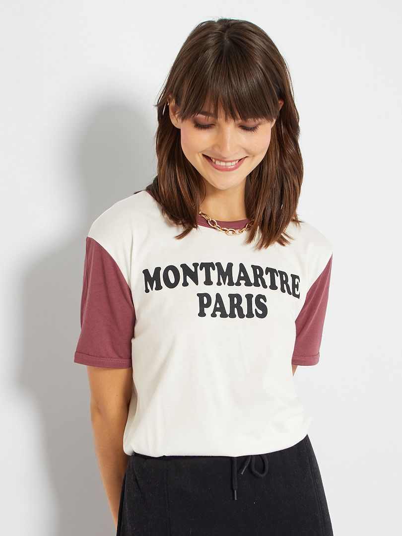 Tee-shirt 'Montmartre Paris' blanc - Kiabi