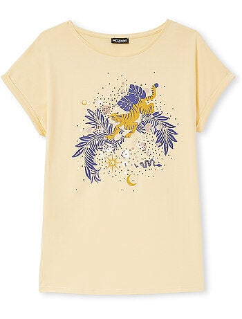 Tee-shirt motif tigre manches T - DAXON