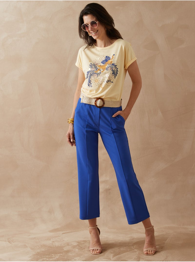 Tee-shirt motif tigre manches T - DAXON Ecru - Kiabi