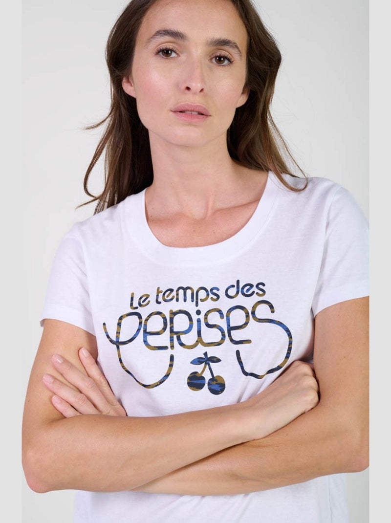 Tee-Shirt MOUBI 'Le Temps Des Cerises' Blanc - Kiabi