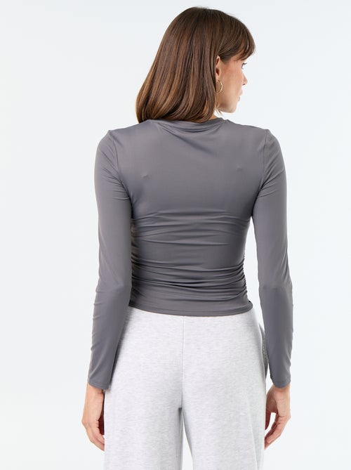 Tee-shirt moulant et plissé - Kiabi