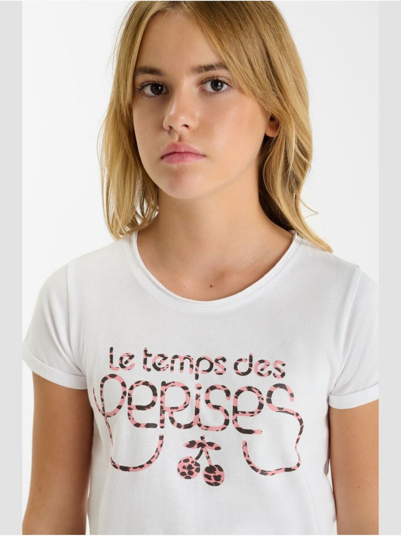 Tee-Shirt NANOUGI 'Le Temps Des Cerises' Blanc - Kiabi
