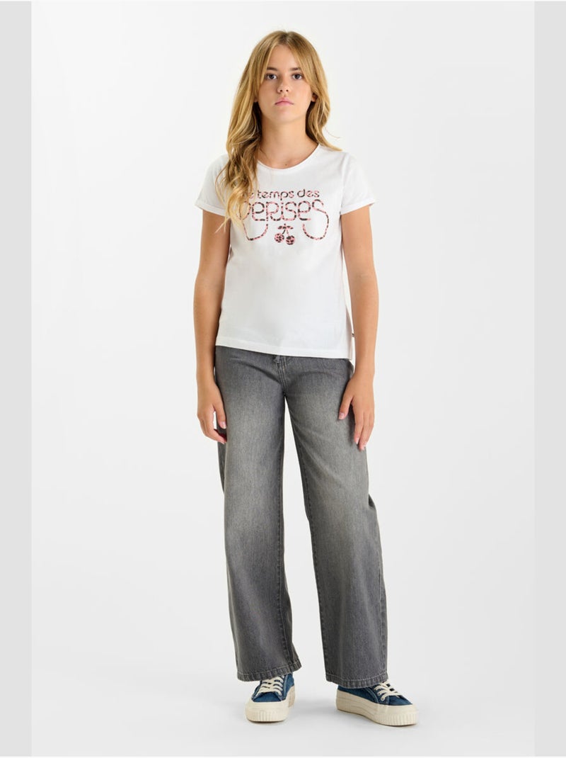 Tee-Shirt NANOUGI 'Le Temps Des Cerises' Blanc - Kiabi