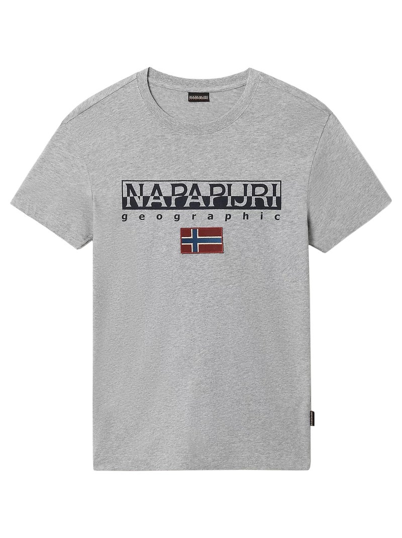 Tee Shirt Napapijri S-Ayas Gris - Kiabi