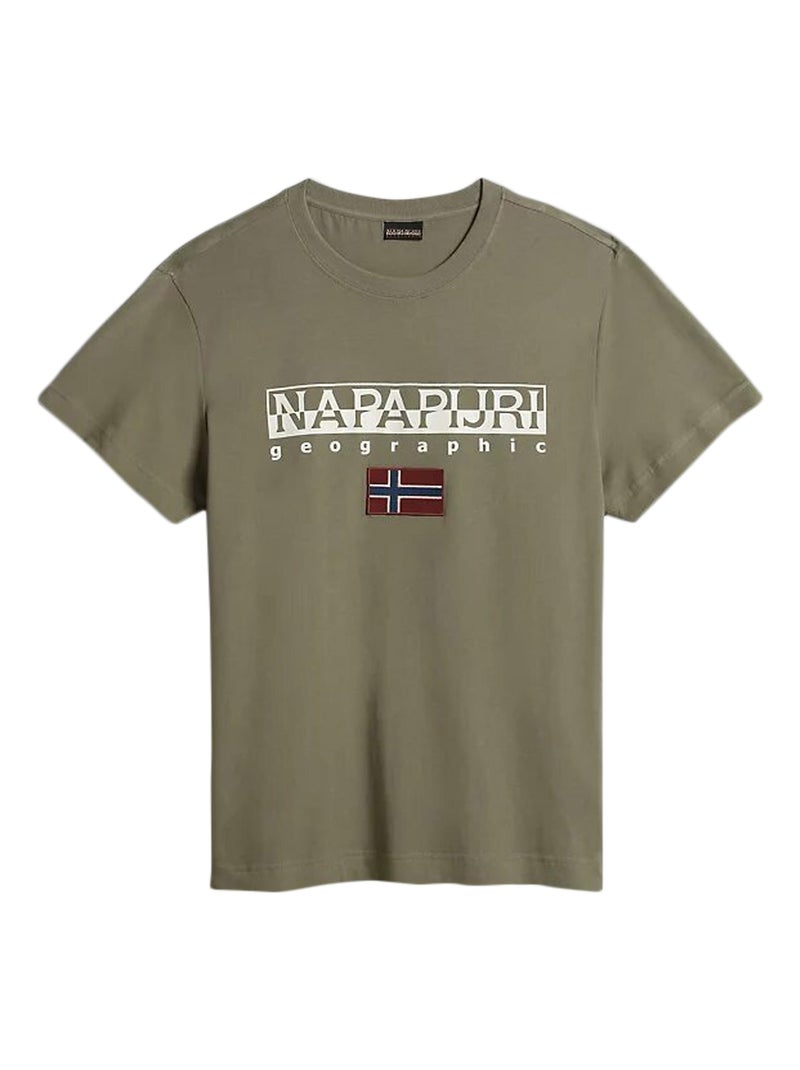Tee-shirt Napapijri Vert Kaki Taille M - Occasion Très Bon état