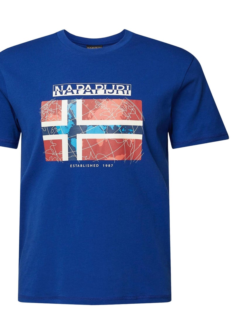 Tee Shirt Napapijri S Guiro Bleu - Kiabi