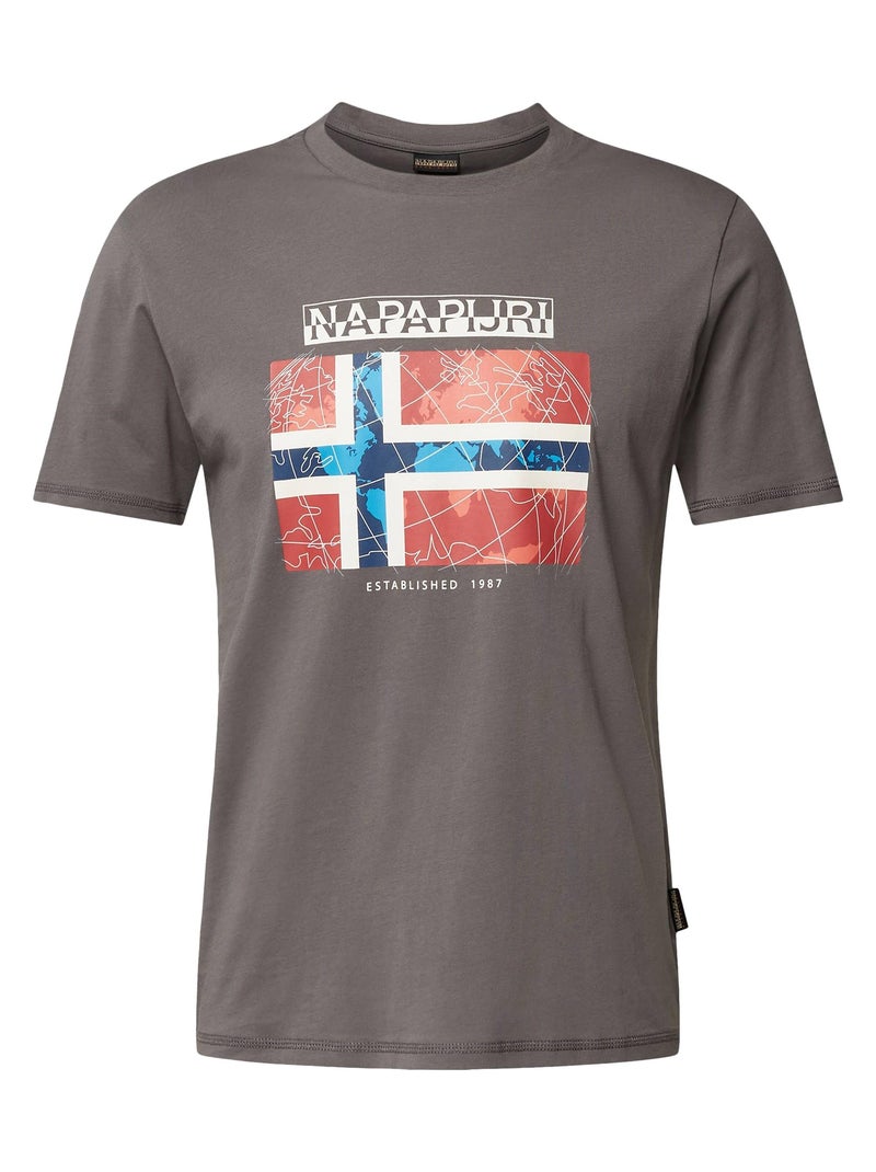 Tee Shirt Napapijri S Guiro Gris - Kiabi