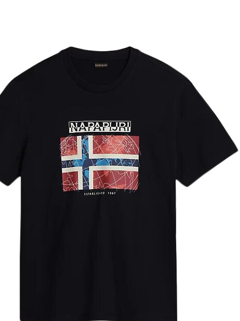Tee Shirt Napapijri S Guiro Noir - Kiabi