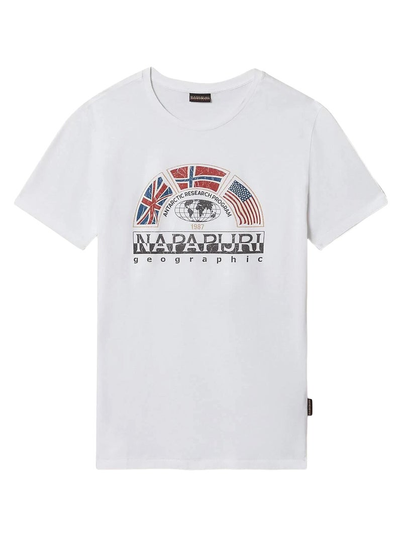 Tee Shirt Napapijri S-Turin Blanc - Kiabi