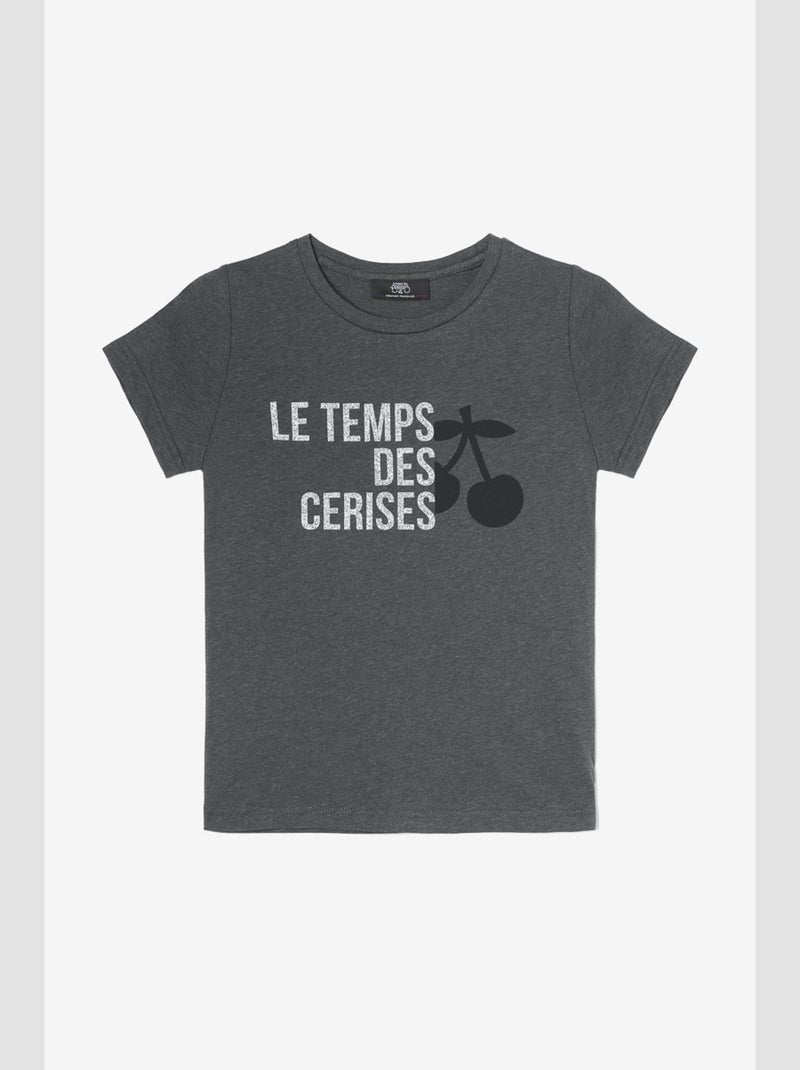 Tee-Shirt NASTIAGI 'Le Temps Des Cerises' Gris - Kiabi