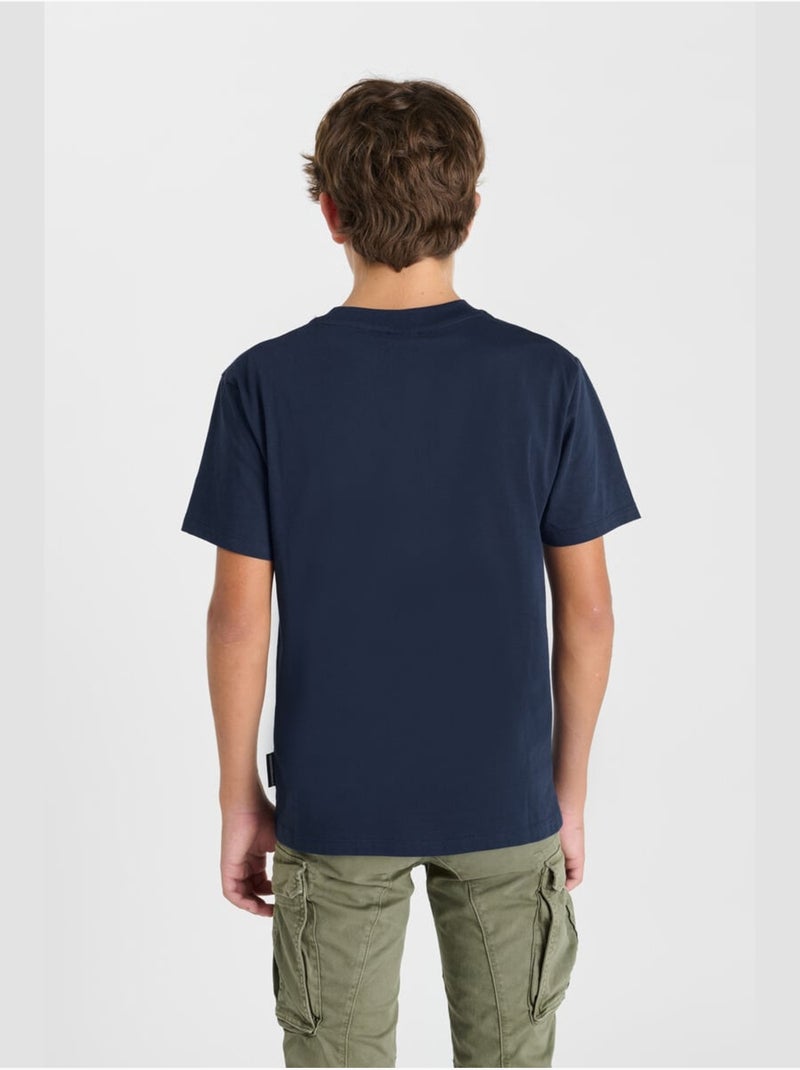 Tee-shirt necbo 'le temps des cerises' Bleu - Kiabi