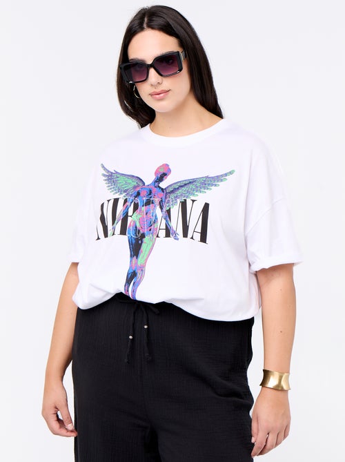 Tee-shirt 'Nirvana' à manches courtes - Kiabi