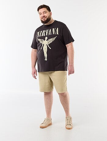 Tee-shirt 'Nirvana' à manches courtes imprimé recto/verso