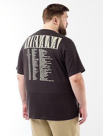 Tee-shirt 'Nirvana' à manches courtes imprimé recto/verso
