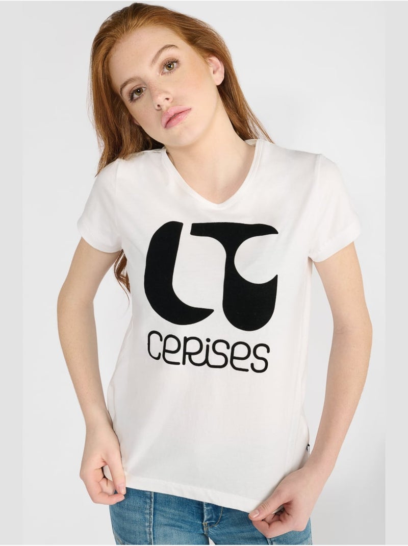 Tee-shirt nitagi 'le temps des cerises' Blanc - Kiabi