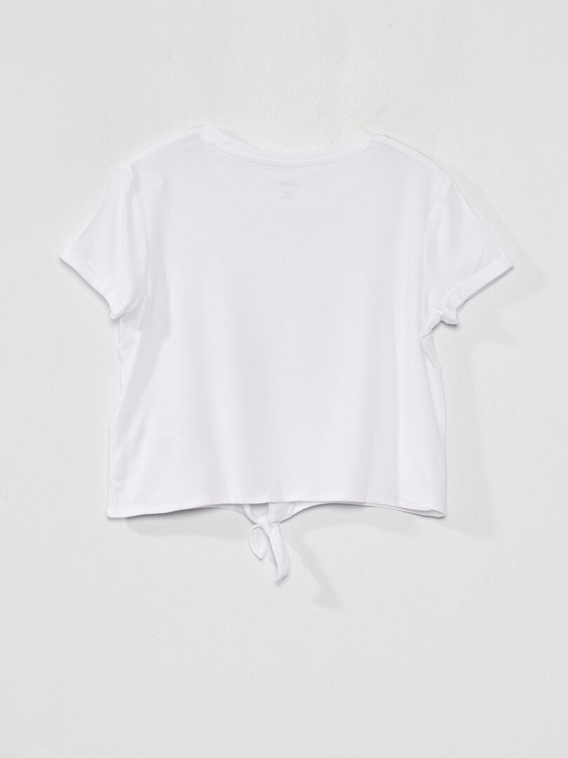 Tee-shirt noué avec imprimé sequins Blanc - Kiabi