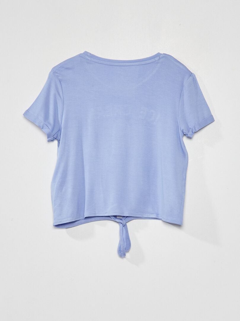 Tee-shirt noué avec imprimé sequins Violet - Kiabi