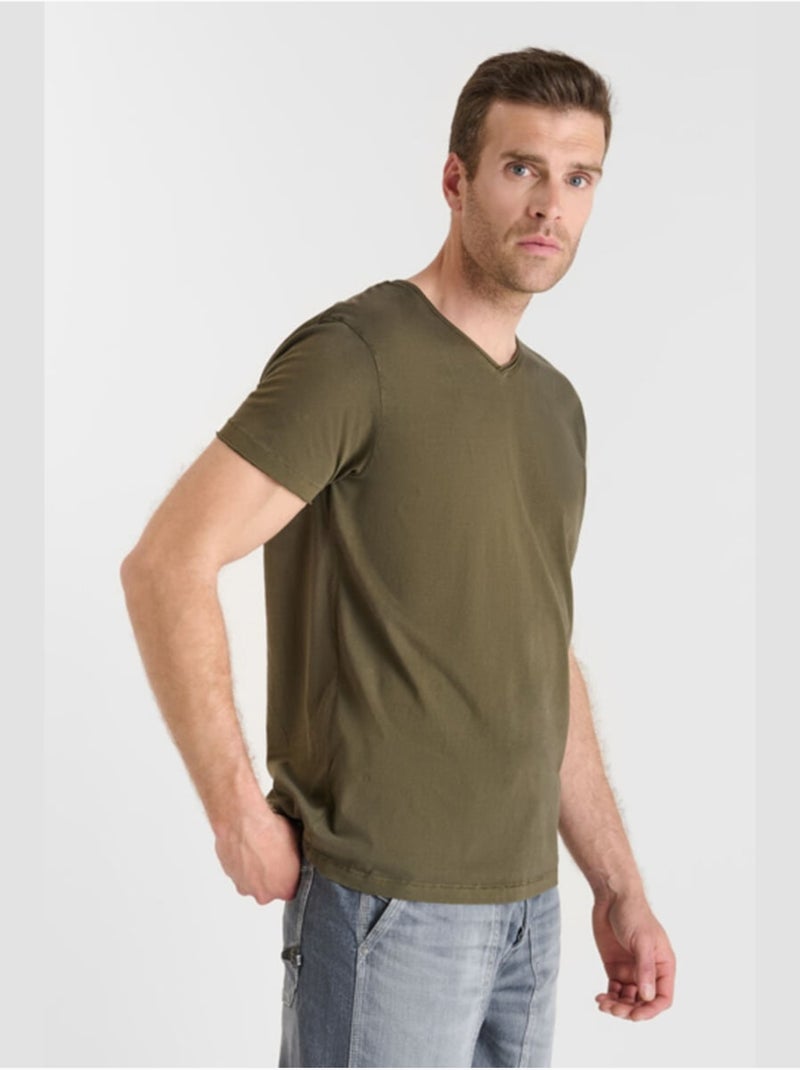 Tee-Shirt OGRIBS 'Le Temps Des Cerises' Kaki - Kiabi