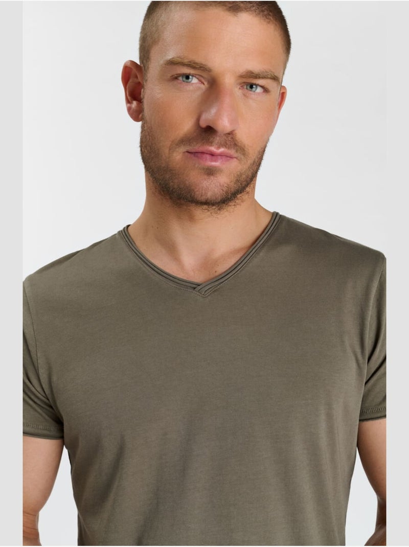 Tee-Shirt OGRIBS 'Le Temps Des Cerises' Kaki - Kiabi