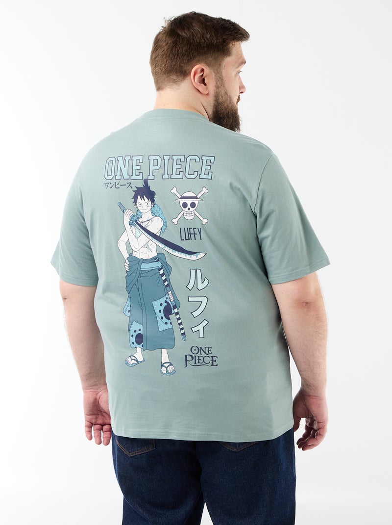 Tee-shirt 'One Piece' imprimé recto/verso Bleu - Kiabi