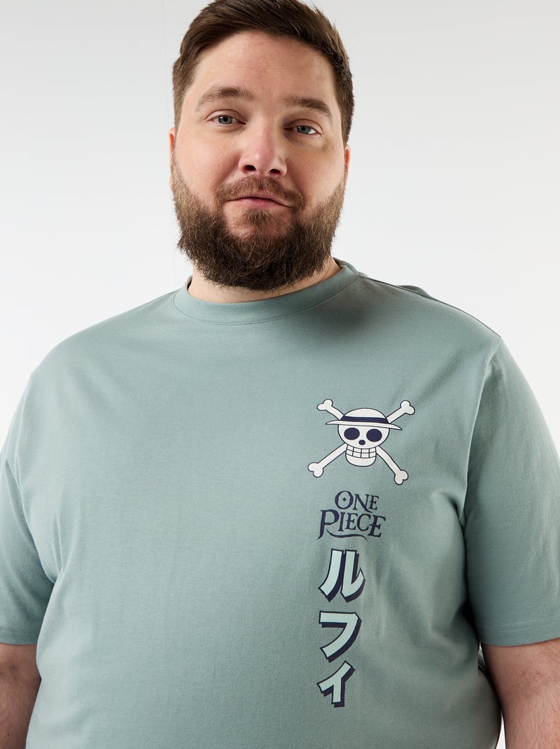 Tee-shirt 'One Piece' imprimé recto/verso Bleu - Kiabi
