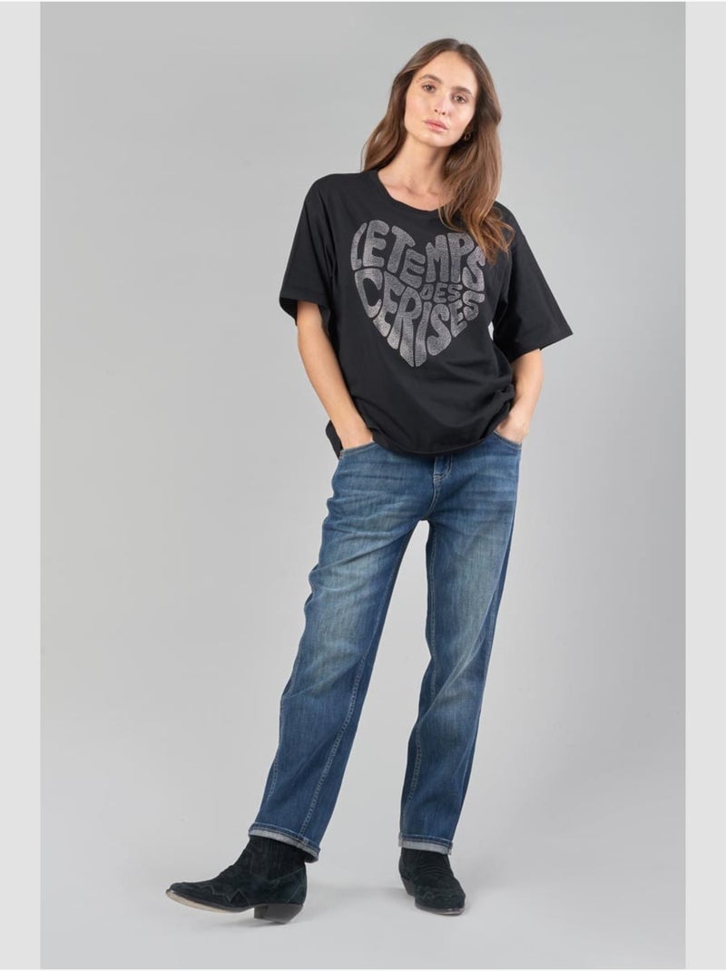 Tee-Shirt ORAYA 'Le Temps Des Cerises' Noir - Kiabi