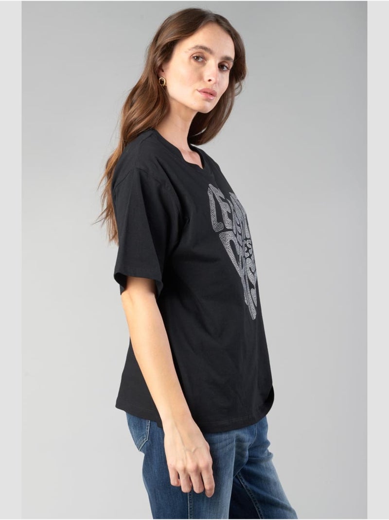 Tee-Shirt ORAYA 'Le Temps Des Cerises' Noir - Kiabi