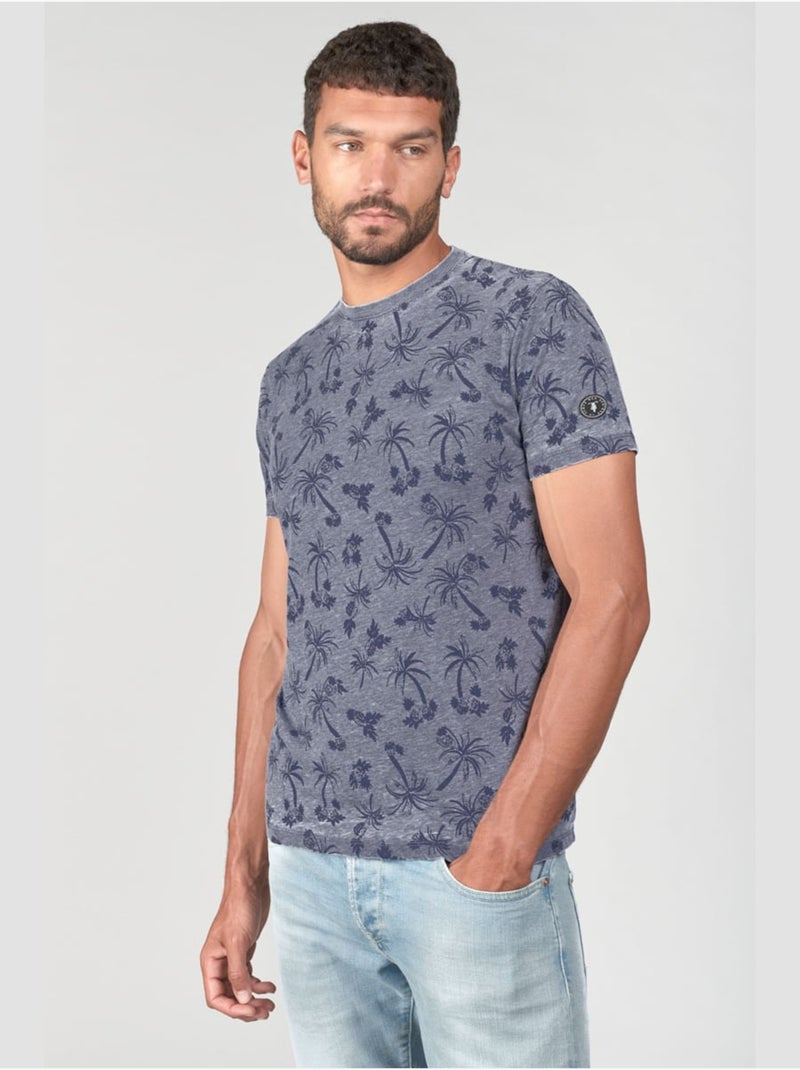Tee-Shirt OSMEL 'Le Temps Des Cerises' Bleu - Kiabi