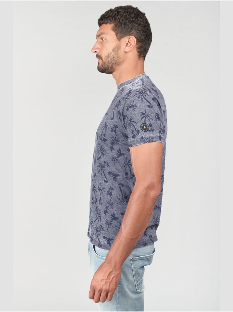 Tee-Shirt OSMEL 'Le Temps Des Cerises' Bleu - Kiabi