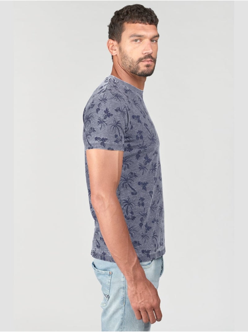 Tee-Shirt OSMEL 'Le Temps Des Cerises' Bleu - Kiabi