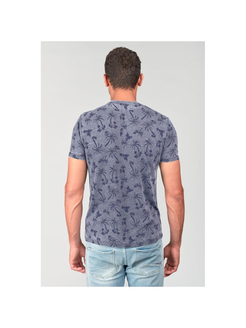 Tee-Shirt OSMEL 'Le Temps Des Cerises' Bleu - Kiabi