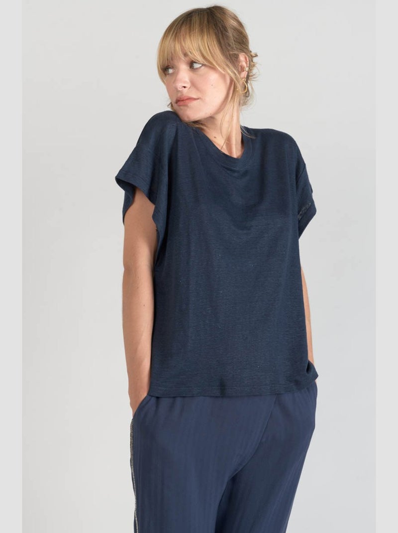 Tee-Shirt OVERS 'Le Temps Des Cerises' Bleu - Kiabi