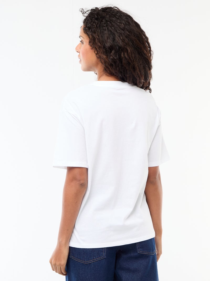 Tee-shirt oversize à message Blanc - Kiabi