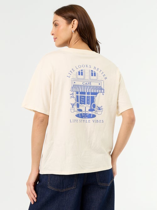 Tee-shirt oversize à message - Kiabi