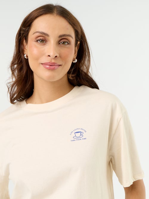 Tee-shirt oversize à message - Kiabi