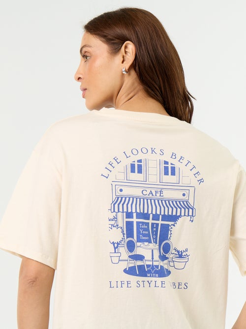 Tee-shirt oversize à message - Kiabi