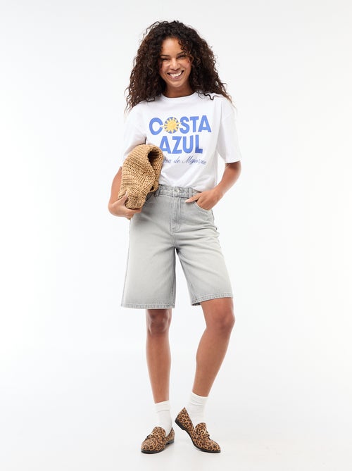 Tee-shirt oversize à message - Kiabi