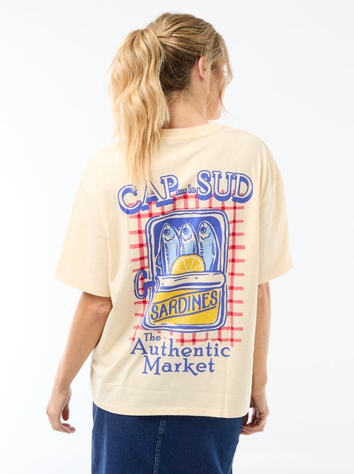 Tee-shirt oversize à message - Kiabi